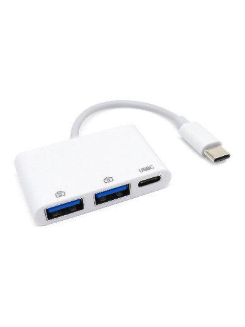 BROBOTIX ADAPTADOR USB C MACHO - 2X USB A-USB C HEMBRA BLANCO