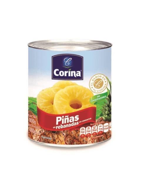 CORINA PIÑA EN REBANADAS 820 GR