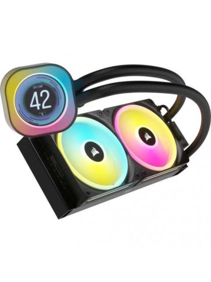 CORSAIR ICUE LINK H100I LCD RGB ENFRIAMIENTO LIQUIDO PARA CPU 2X 120MM HASTA 2400RPM NEGRO - Image 2
