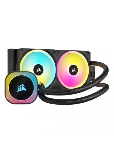 CORSAIR ICUE LINK H100I RGB AIO ENFRIAMIENTO LIQUIDO PARA CPU 2X 120MM HASTA 2400RPM NEGRO