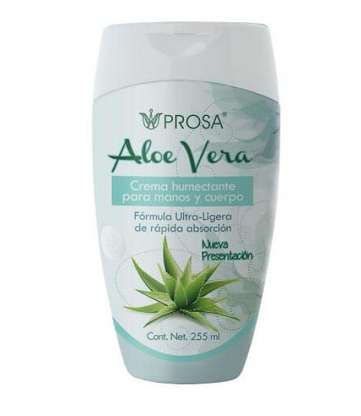 CREMA ALOE VERA 255 ML. CREMA HUMECTANTE PARA MANOS Y CUERPO. PROSA