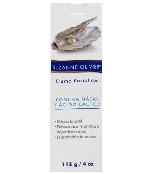 CREMA FACIAL DE CONCHA NACAR Y ACIDO LACTICO 113 G SUZANNE OLIVIE