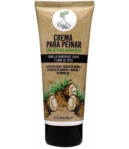 CREMA PARA PEINAR CON ACEITE DE COCO 180 ML ARBOL VERDE