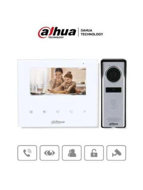 DAHUA DHIKTA04 KIT DE VIDEOPORTERO ANALOGICO CON MONITOR DE 4.3 Y BOTONES TACTILES. INCLUYE FRENTE DE CALLE CON CAMARA DE 1.3 MP