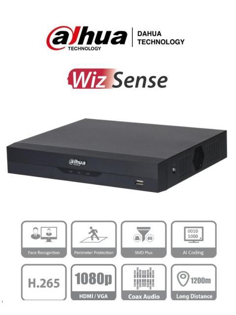 DAHUA DHXVR5104HE4KLI3 DVR 4 CH 4K Y WIZS COMP H.265+. ADMITE 4 CH IP ADD (8 TOTAL) 1 CH RECON FACIAL SMD+ E-S ALARMAS Y 1 BAHIA DD