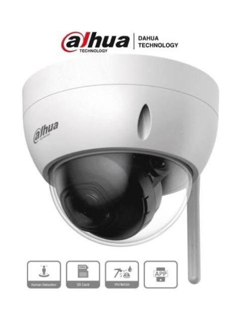 DAHUA IPCHDBW1230DESW CAMARA IP DOMO WIFI DE 2 MP- LENTE DE 2.8 MM- 100°- IR DE 30 M- RANURA PARA MICROSD- IP67-IK10-SMD- HASTA 80 METROS