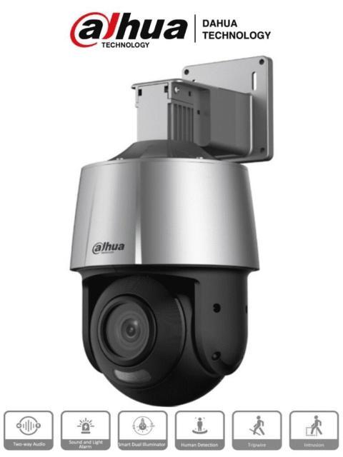 DAHUA SD3A200GNAPV CAMARA IP PT DE 2 MP FULL C- DISUASION ACTIVA- LENTE FIJO- IR DE 30 METROS- H.265+- RANURA MICROSD- AUDIO BIDIRECC- IP66- POE-