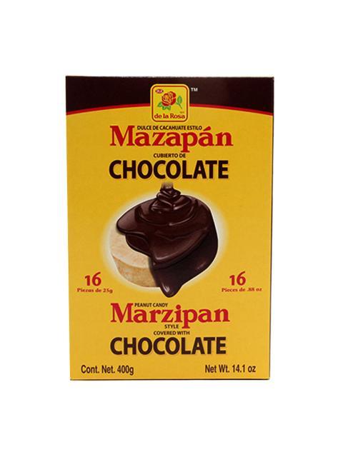 DE LA ROSA MAZAPAN CUBIERTO CON CHOCOLATE PAQUETE CON 16 PIEZAS DE 25 GR
