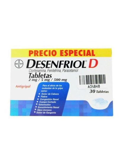 DESENFRIOL D ANTIGRIPAL 30 TABLETAS