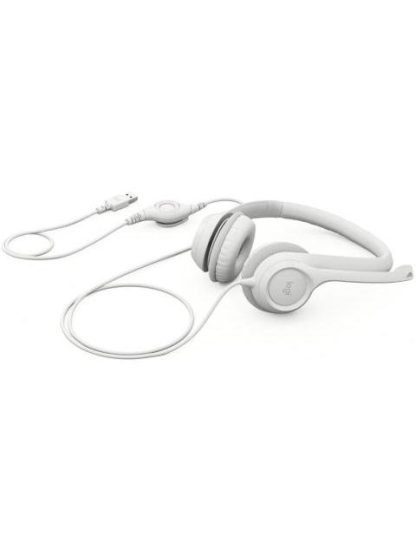 LOGITECH AUDIFONOS CON MICROFONO H390 ALAMBRICO 1.9 METROS USB BLANCO - Image 2