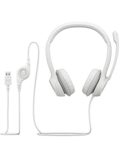 LOGITECH AUDIFONOS CON MICROFONO H390 ALAMBRICO 1.9 METROS USB BLANCO - Image 5