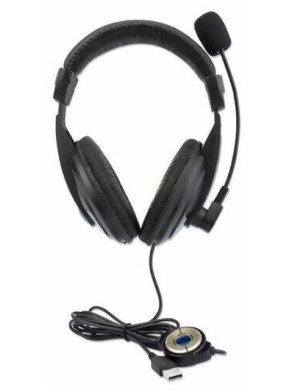 MANHATTAN AUDIFONOS CON MICROFONO 179843 ALAMBRICO 1.5 METROS USB NEGRO - Image 6