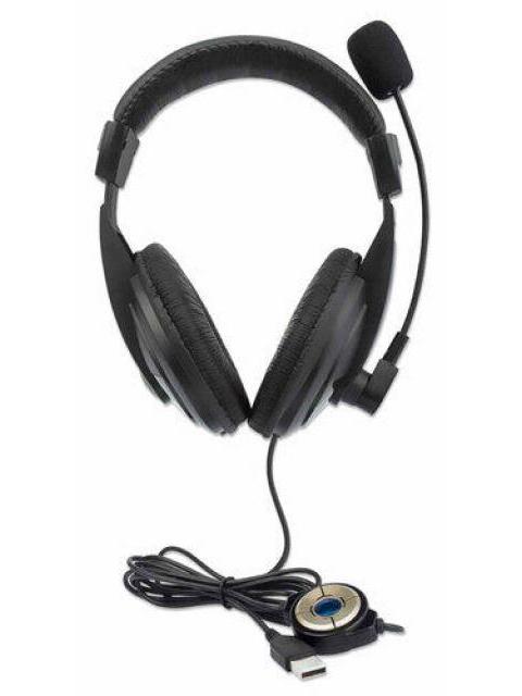 MANHATTAN AUDIFONOS CON MICROFONO 179843 ALAMBRICO 1.5 METROS USB NEGRO - Image 6