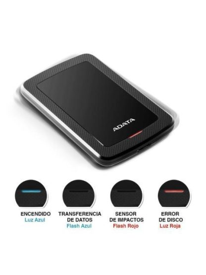 DISCO DURO EXTERNO ADATA HV300 2.5 2TB USB 3.1 NEGRO - PARA MAC-PC - Image 2