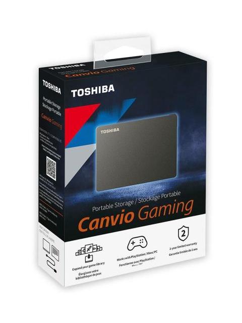 DISCO DURO EXTERNO TOSHIBA CANVIO GAMING 2.5 2TB USB NEGRO - PARA MAC-PC-PLAYSTATION-XBOX