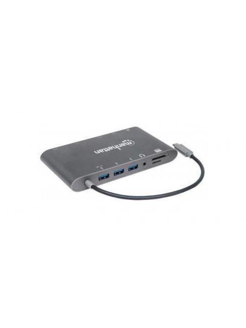 MANHATTAN DOCKING STATION 152808 USB C 3X USB 3.0 1X USB C 1X HDMI 1X VGA PLATA - Image 5