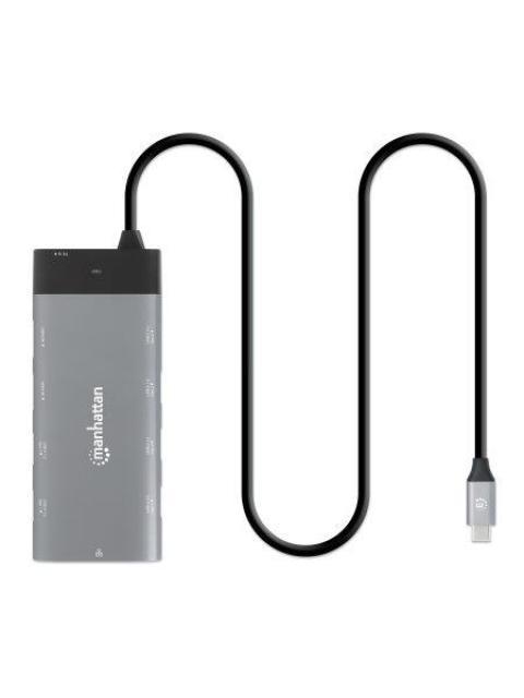 DOCKING USB-C 130714 2XHDMI 5XUSB-A USB-C USB-C PD GRIS - Image 3