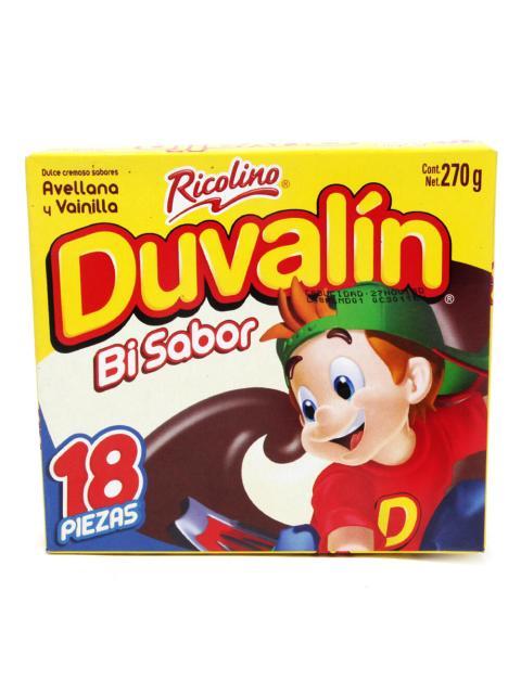 DUVALIN AVELLANA VAINILLA PAQUETE CON 18 PIEZAS DE 15 GR