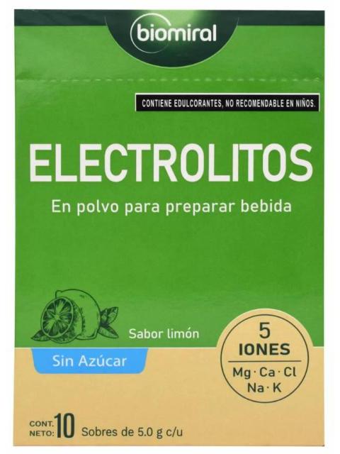 ELECTROLITOS LIMON 10 SOB 5 G C U BIOMIRAL P 10