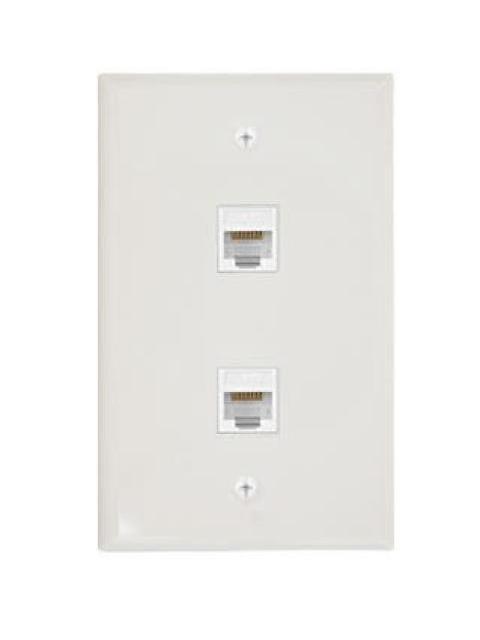 ENSON PLACA DE PARED UNIVERSAL 2 PUERTOS SIN JACK BLANCO - Image 3