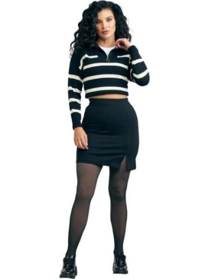 FALDA MINI CON ABERTURA NEGRO HOLLY LAND - Image 5
