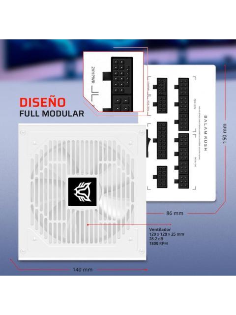 FUENTE DE PODER BALAM RUSH MAGNETAR 1000ZR 80 PLUS GOLD MODULAR 24-PIN ATX 120MM 1000W - Image 3