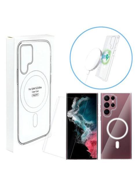 FUNDA CARGA MAGNETICA PARA SAMSUNG S22 ULTRA CASE MAGSAFE + MICA PARA PANTALLA