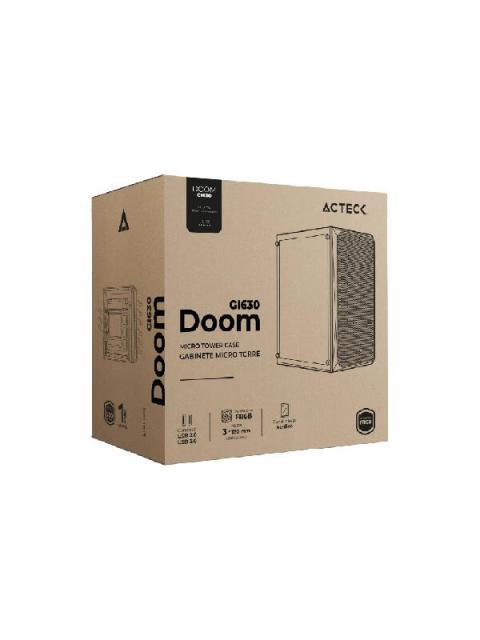 GABINETE ACTECK DOOM GI630 MICRO-TOWER MICRO-ATX-MINI-ITX USB 2.0-3.0 CON FUENTE DE 500W 3 VENTILADORES INSTALADOS NEGRO - Image 5