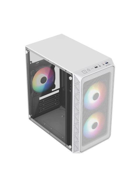 GABINETE ACTECK DOOM PRO MESH GI730M MINI-TOWER MICRO-ATX-MINI-ITX USB 2.0-3.0 CON FUENTE DE 600W 3 VENTILADORES INSTALADOS BLANCO - Image 3