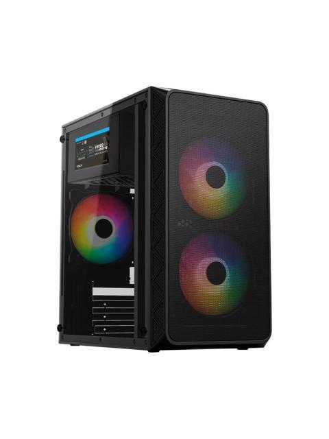 GABINETE ACTECK DOOM PRO MESH GI730M MINI-TOWER MICRO-ATX-MINI-ITX USB 2.0-3.0 CON FUENTE DE 600W 3 VENTILADORES INSTALADOS NEGRO