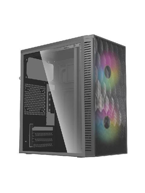 GABINETE ACTECK FUJI GC470 MINI-TOWER MICRO-ATX-MINI-ITX USB 2.0-3.0 CON FUENTE DE 500W 2 VENTILADORES INSTALADOS NEGRO