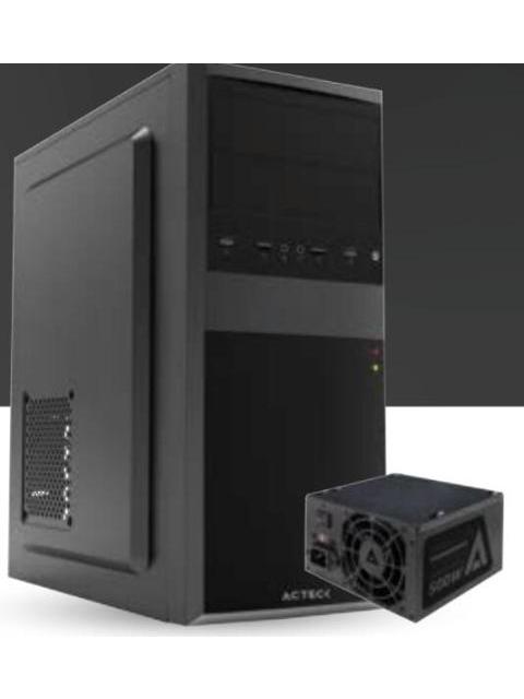 GABINETE ACTECK KIRUNA II GM420 MIDI-TOWER ATX-MICRO-ATX-MINI-ATX USB 2.0 CON FUENTE 500W SIN VENTILADORES INSTALADOS NEGRO