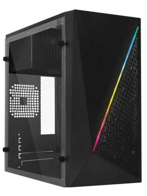 GABINETE ACTECK KYOTO GC460 CON VENTANA MICRO-TOWER MICRO ATX-MINI-ATX CON FUENTE DE 500W SIN VENTILADORES INSTALADOS NEGRO