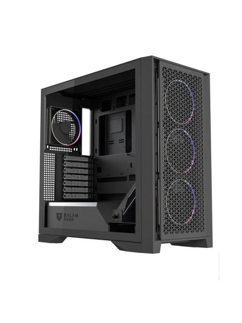 GABINETE BALAM RUSH CARBONO POLAR TWIN MATE 9900 MIDI-TOWER ATX-MICRO-ATX-MINI-ITX USB 2.0-3.0 SIN FUENTE 5 VENTILADORES INSTALADOS NEGRO