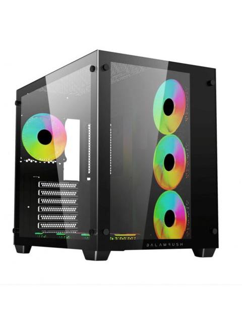 GABINETE BALAM RUSH TANK PRO GM930 LEGEND SERIES MIDI-TOWER ATX-MICRO-ATX-MINI-ITX USB 2.0-3.0 SIN FUENTE 4 VENTILADORES INSTALADOS NEGRO