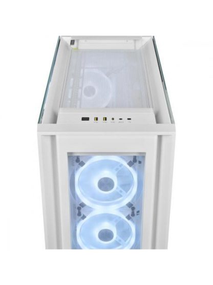 GABINETE CORSAIR ICUE 5000X QL CON VENTANA RGB MIDI-TOWER ATX USB C 3.0-3.1 SIN FUENTE BLANCO - Image 3