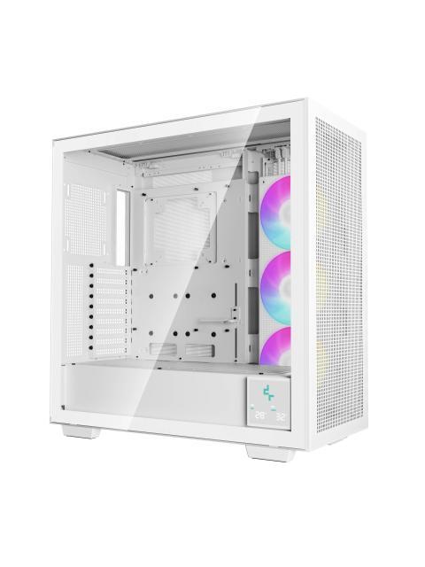 GABINETE DEEPCOOL RMORPHEUS COMPATIBILIDAD ATX; EATX GPU DE HASTA 480MM. INCLUYE 3 VENTILADORES ARGB DE 140MM. CAPACIDAD 9 VENTILADORES DE 120MM O 140