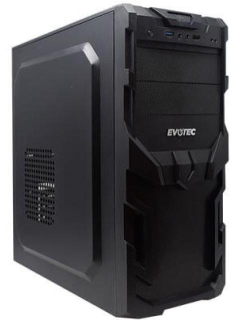 GABINETE EVOTEC EV-1005 MINI-TOWER ATX-MICRO ATX-MINI-ATX USB CON FUENTE DE 600W SIN VENTILADORES INSTALADOS NEGRO