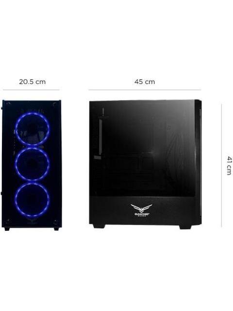 GABINETE NACEB PLAYER CON VENTANA RGB FULL-TOWER ATX USB 2.0-3.0 SIN FUENTE 3 VENTILADORES RGB INSTALADOS NEGRO - Image 3