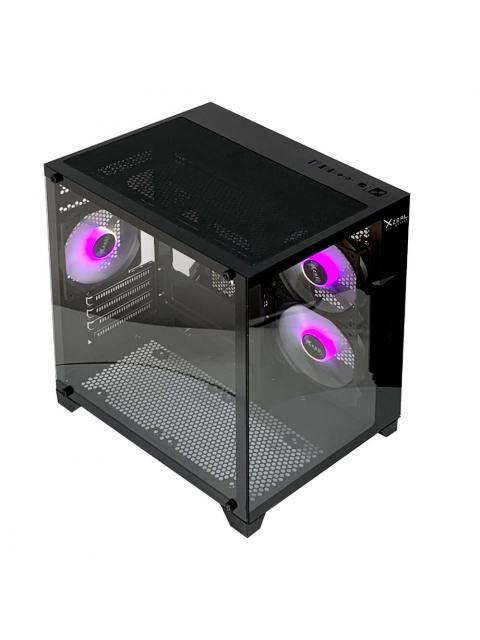 GABINETE XZEAL PANZER II CUBO MIDI-TOWER MICRO-ATX USB 2.0-3.0 SIN FUENTE 3 VENTILADORES INSTALADOS NEGRO