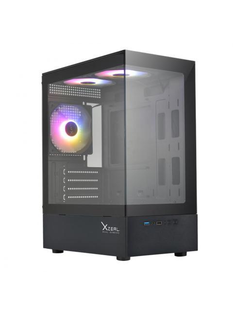 GABINETE XZEAL X-ZYNERGY MIDI-TOWER MICRO-ATX-MINI-ITX USB 2.0-3.0 SIN FUENTE 3 VENTILADORES INSTALADOS NEGRO - Image 3
