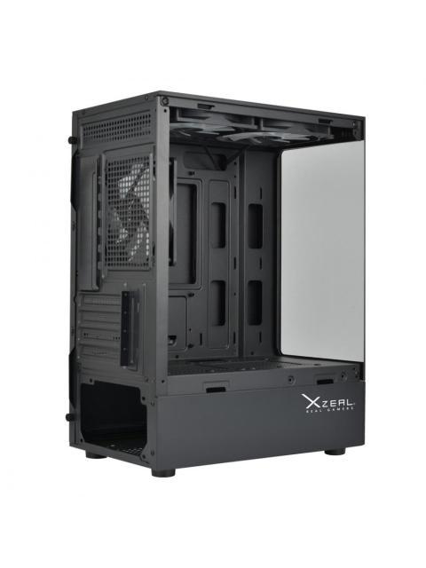 GABINETE XZEAL X-ZYNERGY MIDI-TOWER MICRO-ATX-MINI-ITX USB 2.0-3.0 SIN FUENTE 3 VENTILADORES INSTALADOS NEGRO - Image 4