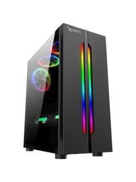 GABINETE XZEAL XZ120 CON VENTANA RGB TOWER ATX-MICRO ATX-MINI-ATX USB 2.0-3.0 SIN FUENTE NEGRO