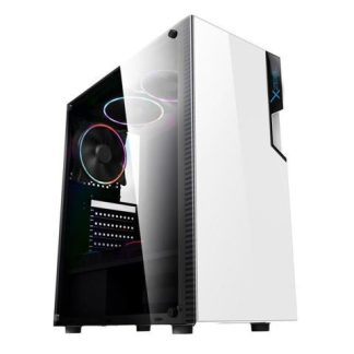 GABINETE XZEAL XZ130 MIDI-TOWER ATX-MICRO-ATX-MINI-ITX USB 2.0-3.0 SIN FUENTE 3 VENTILADORES INSTALADOS BLANCO