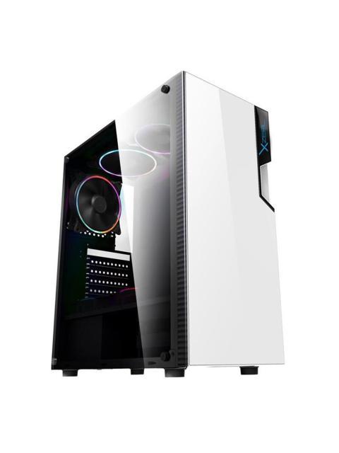 GABINETE XZEAL XZ130 MIDI-TOWER ATX-MICRO-ATX-MINI-ITX USB 2.0-3.0 SIN FUENTE 3 VENTILADORES INSTALADOS BLANCO