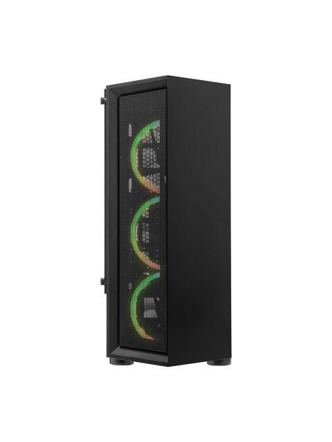 GABINETE YEYIAN VENTLE MASTER CON VENTANA MIDI-TOWER MICRO ATX-ATX USB 2.0-3.0 SIN FUENTE 3 VENTILADORES ARGB INSTALADOS NEGRO