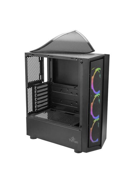 GABINETE YEYIAN VENTLE MASTER CON VENTANA MIDI-TOWER MICRO ATX-ATX USB 2.0-3.0 SIN FUENTE 3 VENTILADORES ARGB INSTALADOS NEGRO - Image 4