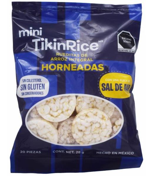 GALLETAS DE ARROZ INTEGRAL SAL DE MAR 28 G MINITIKINRICE