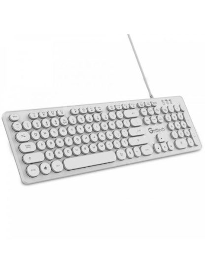 GETTTECH TECLADO RETROILUMINADO IGNITE BLANCO 105 TECLAS CONEXION USB ABS FRENTE Y GALVANIZADO ATRAS MOD. GTI20201B - Image 3