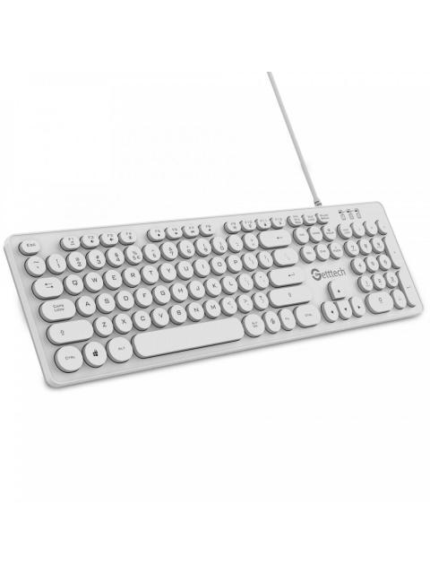 GETTTECH TECLADO RETROILUMINADO IGNITE BLANCO 105 TECLAS CONEXION USB ABS FRENTE Y GALVANIZADO ATRAS MOD. GTI20201B - Image 3